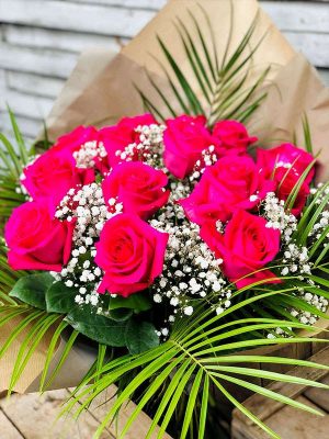 Bouquet de roses roses - Les Bouquetiers - Fleuriste